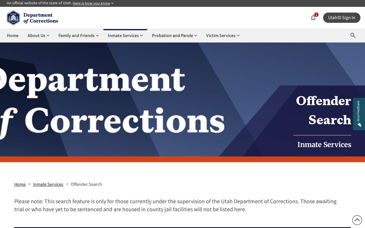 Daggett County arrest record follow-up through Utah Department of Corrections search