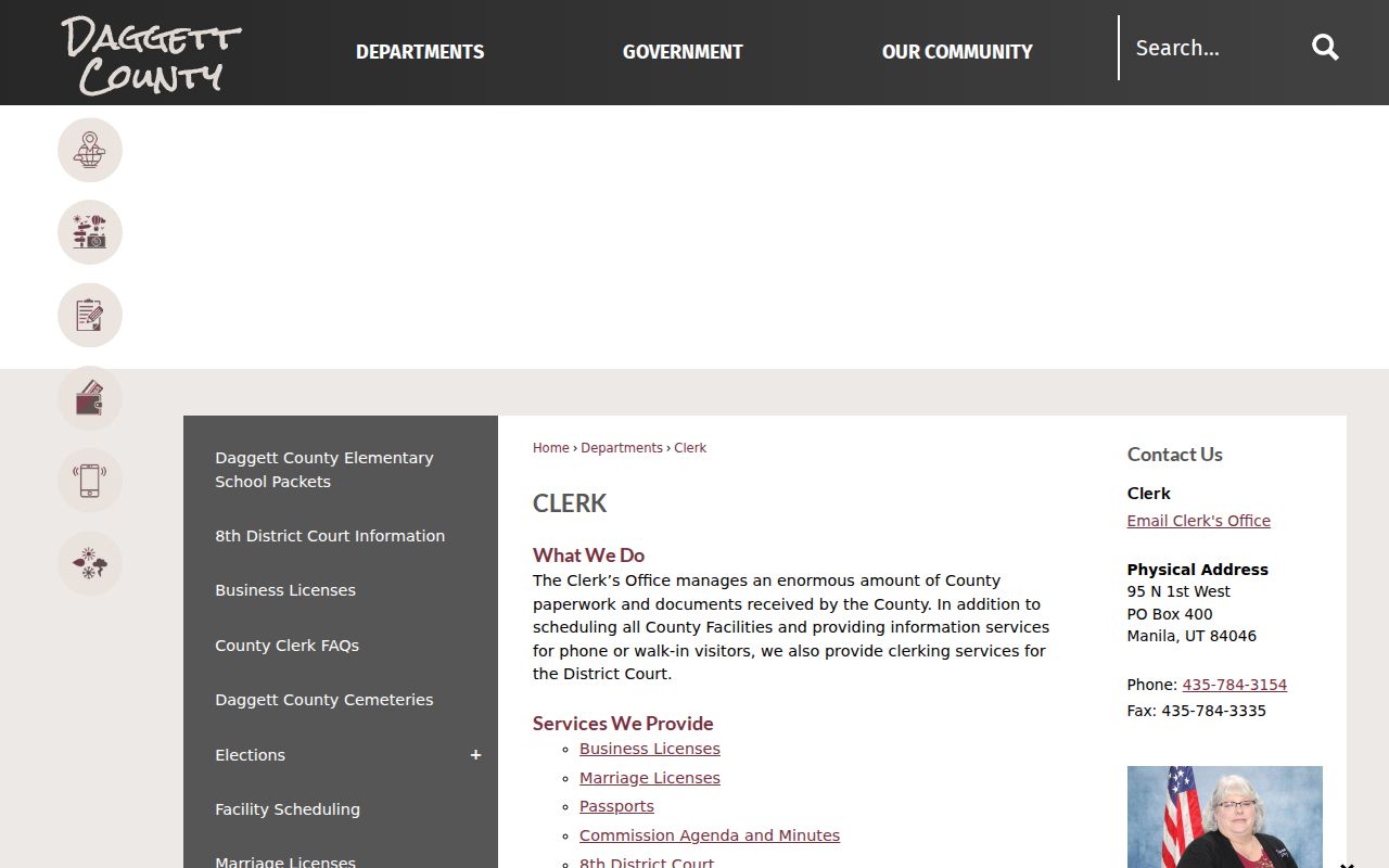 Daggett County clerk office for criminal court case records
