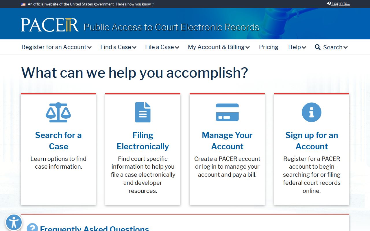 Daggett County federal criminal court case search through PACER
